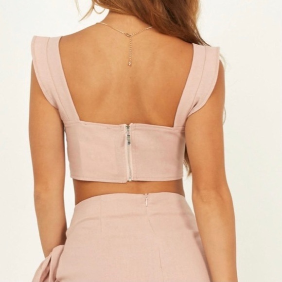 SHOWPO AUSTRALIA ROYAL POWER Blush Pink Crop Top - Picture 2 of 9